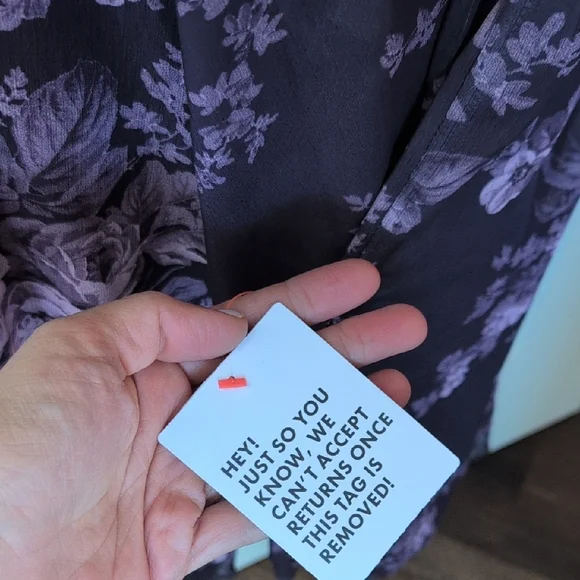 ASOS Long Sleeve Floral Dress in Purple and Black - Picture 3 of 4